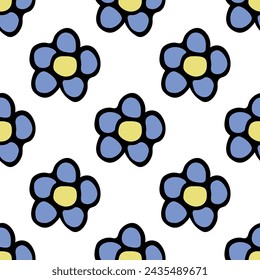 Summer seamless pattern with flowers doodle for decorative print, wrapping paper, greeting cards, wallpaper and fabric
