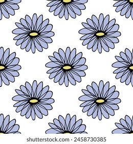 Patrón sin costuras de verano con garabato de flores para impresión decorativa, papel de embalaje, tarjetas de felicitación, Fondo de pantalla y tela