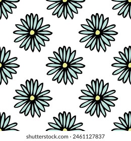 Summer seamless pattern with flowers doodle for decorative print, wrapping paper, greeting cards, wallpaper and fabric