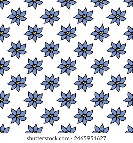 Summer seamless pattern with flowers doodle for decorative print, wrapping paper, greeting cards, wallpaper and fabric