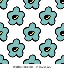 Patrón sin costuras de verano con garabato de flores para impresión decorativa, papel de embalaje, tarjetas de felicitación, Fondo de pantalla y tela