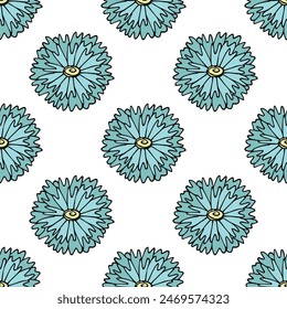Summer seamless pattern with flowers doodle for decorative print, wrapping paper, greeting cards, wallpaper and fabric