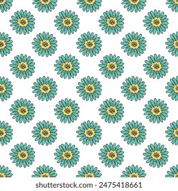 Summer seamless pattern with flowers doodle for decorative print, wrapping paper, greeting cards, wallpaper and fabric