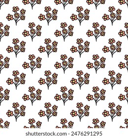 Patrón sin costuras de verano con garabato de flores para impresión decorativa, papel de embalaje, tarjetas de felicitación, Fondo de pantalla y tela