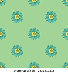 Sommer nahtloses Muster mit Blumen doodle für dekorativen Druck, Einwickelpapier, Grußkarten, Tapete und Stoff