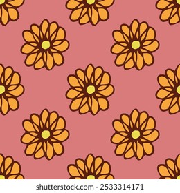 Summer seamless pattern with flowers doodle for decorative print, wrapping paper, greeting cards, wallpaper and fabric