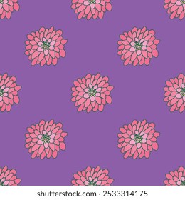Summer seamless pattern with flowers doodle for decorative print, wrapping paper, greeting cards, wallpaper and fabric