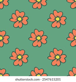 Sommer nahtloses Muster mit Blumen doodle für dekorativen Druck, Einwickelpapier, Grußkarten, Tapete und Stoff