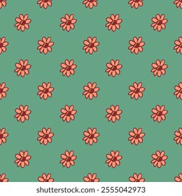 Summer seamless pattern with flowers doodle for decorative print, wrapping paper, greeting cards, wallpaper and fabric