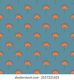 Summer seamless pattern with flowers doodle for decorative print, wrapping paper, greeting cards, wallpaper and fabric