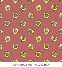 Summer seamless pattern with flowers doodle for decorative print, wrapping paper, greeting cards, wallpaper and fabric