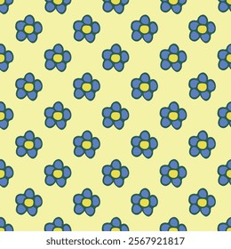 Summer seamless pattern with flowers doodle for decorative print, wrapping paper, greeting cards, wallpaper and fabric