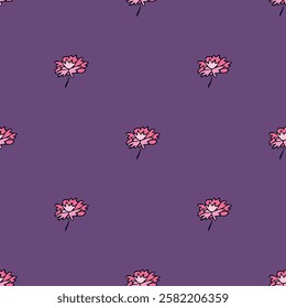 Summer seamless pattern with flowers doodle for decorative print, wrapping paper, greeting cards, wallpaper and fabric