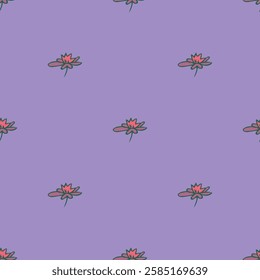 Summer seamless pattern with flowers doodle for decorative print, wrapping paper, greeting cards, wallpaper and fabric