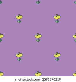 Summer seamless pattern with flowers doodle for decorative print, wrapping paper, greeting cards, wallpaper and fabric