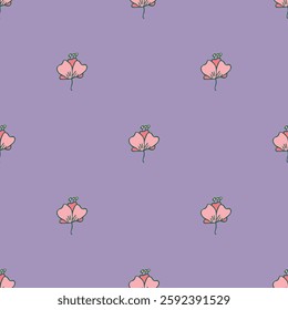 Summer seamless pattern with flowers doodle for decorative print, wrapping paper, greeting cards, wallpaper and fabric