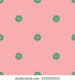 Summer seamless pattern with flowers doodle for decorative print, wrapping paper, greeting cards, wallpaper and fabric