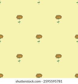 Summer seamless pattern with flowers doodle for decorative print, wrapping paper, greeting cards, wallpaper and fabric