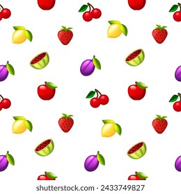 Sommer nahtloses Muster mit Früchten und Beeren