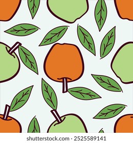 Summer seamless pattern with fruits. Festive tropical background for textile, fabric, decorative paper. Vector illustration