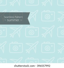 Summer seamless pattern. Hand drawn seamless background