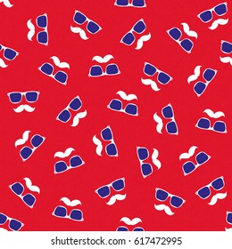 Summer seamless pattern with hipster silhouettes