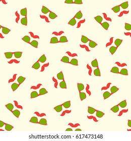 Summer seamless pattern with hipster silhouettes