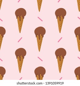 summer seamless pattern with ice cream