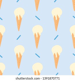 summer seamless pattern with ice cream