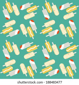Summer Seamless pattern with ice cream