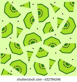 Summer seamless pattern kiwi. Trendy seasonal vector background, brochure template.