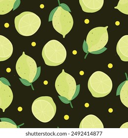 Summer seamless pattern with lemons and blossom. Sweet tropical background for textile, fabric, decorative paper. Vector illustration