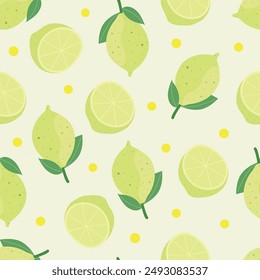 Summer seamless pattern with lemons and blossom. Sweet tropical background for textile, fabric, decorative paper. Vector illustration