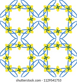Summer seamless pattern with lemons. Vector illustration.