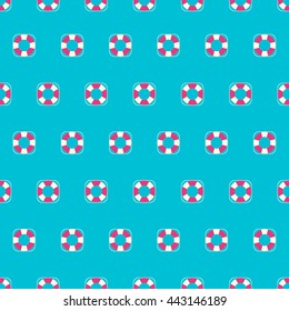 Summer seamless pattern with lifebuoy
