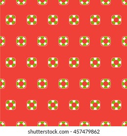 Summer seamless pattern with lifebuoy