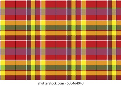 Summer seamless pattern madras check fabric texture. Vector illustration