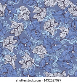 Summer seamless pattern with magic flowers