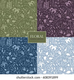 Summer seamless pattern of meadow flowers
