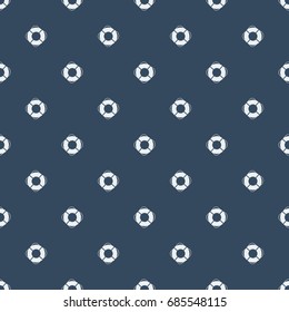 Summer seamless pattern. Nautical seamless pattern with lifebuoys. 