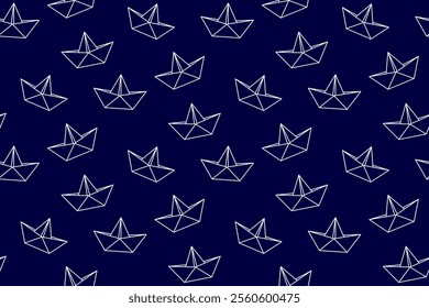Summer seamless pattern with paper boats. Cute design for fabric, textile, wrapping paper. Vector illustration