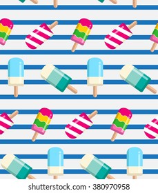 summer seamless pattern, popsicle seamless pattern