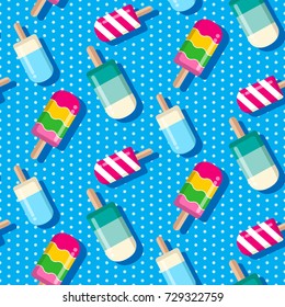 Summer Seamless Pattern, Popsicle Seamless Pattern