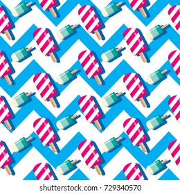summer seamless pattern, popsicle seamless pattern
