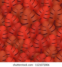 Summer seamless pattern with realistic tropical palm leaves design. Exotic jungle backdrop
