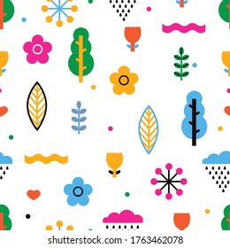 Patrón veraniego sin fisuras al estilo escandinavo. Se puede utilizar en la industria textil, el papel, el fondo, la reserva de recortes.