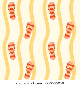 Sommer nahtloses Muster mit Hausschuhen. Vektorgrafik