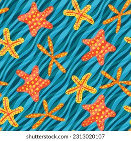 summer seamless pattern with Starfish