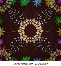 Summer seamless pattern with stylized flowers. Vector ornate zentangle seamless texture, pattern with abstract floral mandalas on background. Can be used for wallpaper, web page.