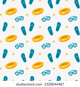 Summer seamless pattern with sunglasses